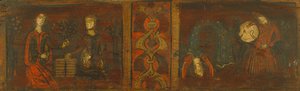 Panneau de plafond avec scènes de galanterie et de danse
